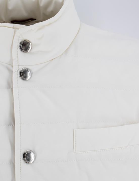 25FW 브루넬로 쿠치넬리 패딩 MM4911711 CQD13 OFF WHITE SEMI DI LINO - BRUNELLO CUCINELLI