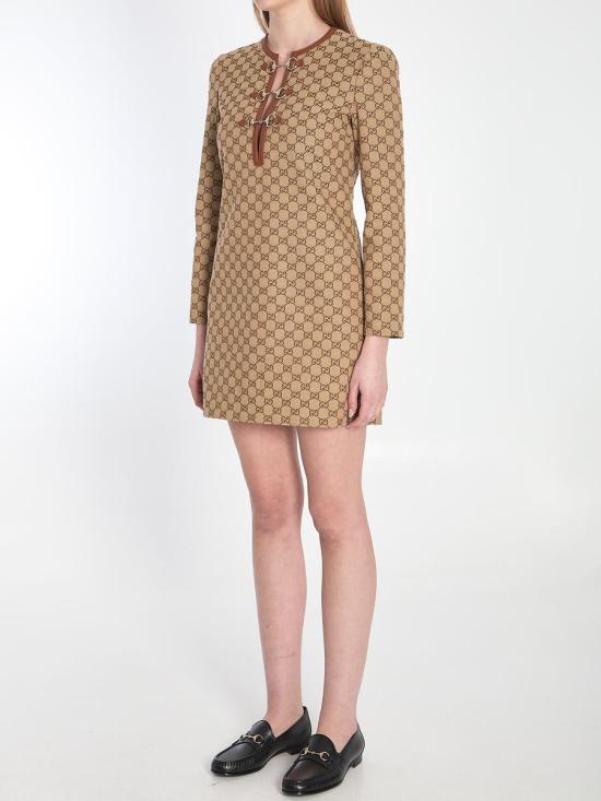 25SS 구찌 숏 원피스 39025377 820404 Z8BZA 2190 Beige - GUCCI