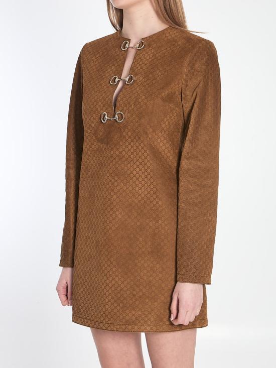 25SS 구찌 숏 원피스 33443464 817757 XNA5G 2234 BROWN - GUCCI