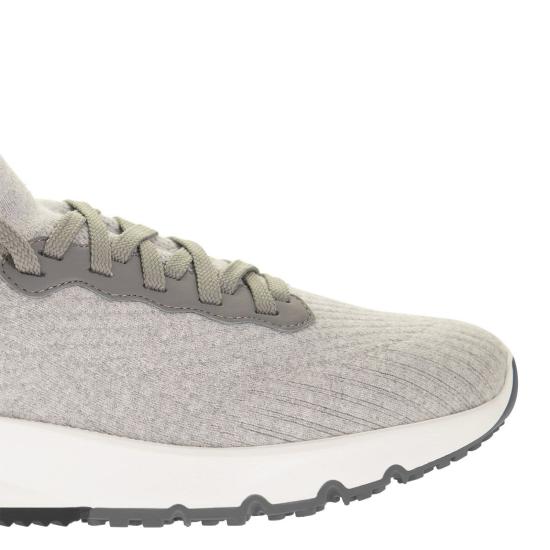  브루넬로 쿠치넬리 코튼 니트 세미 폴리쉬드 카프스킨 러너 MZUPMBO252 LIGHT GREY - BRUNELLO CUCINELLI