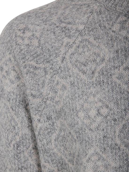  브루넬로 쿠치넬리 크루넥 자카드 니트 MSO708500 CEW58 GREY - BRUNELLO CUCINELLI