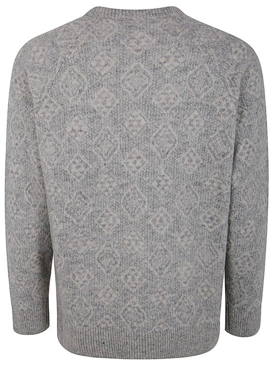 브루넬로 쿠치넬리 크루넥 자카드 니트 MSO708500 CEW58 GREY - BRUNELLO CUCINELLI