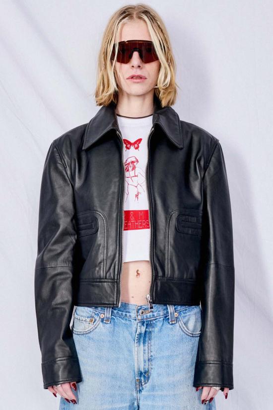  DEADWOOD 가죽 자켓 데드우드 게이블 재킷 블랙