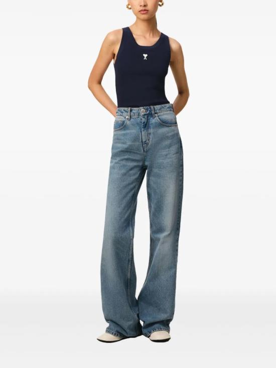  아미 민소매 티셔츠 E25FTK160JE0117 midnight blue - AMI