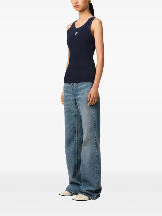  아미 민소매 티셔츠 E25FTK160JE0117 midnight blue - AMI