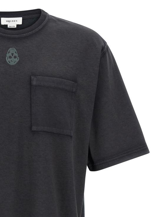 25SS 알렉산더 맥퀸 반팔 티셔츠 815068QTAC60548 Black - ALEXANDER MCQUEEN