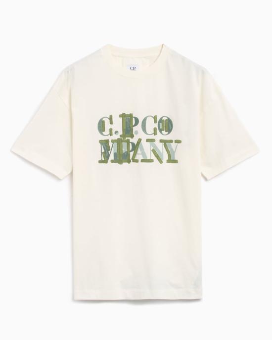 25SS 씨피 컴퍼니 반팔 티셔츠 18CMTS145A006586W103 GAUZE WHITE DOM