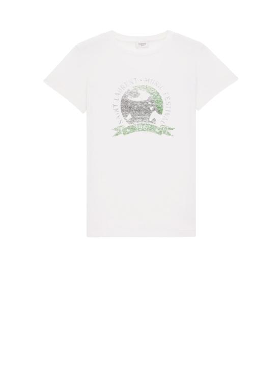 25SS 생로랑 반팔 티셔츠 817047 Y37YJ9010 NATUREL VERT