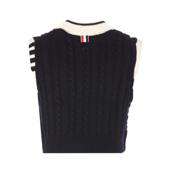 25SS 톰브라운 베스트 FKV205AY1024415 NAVY DOM - THOM BROWNE