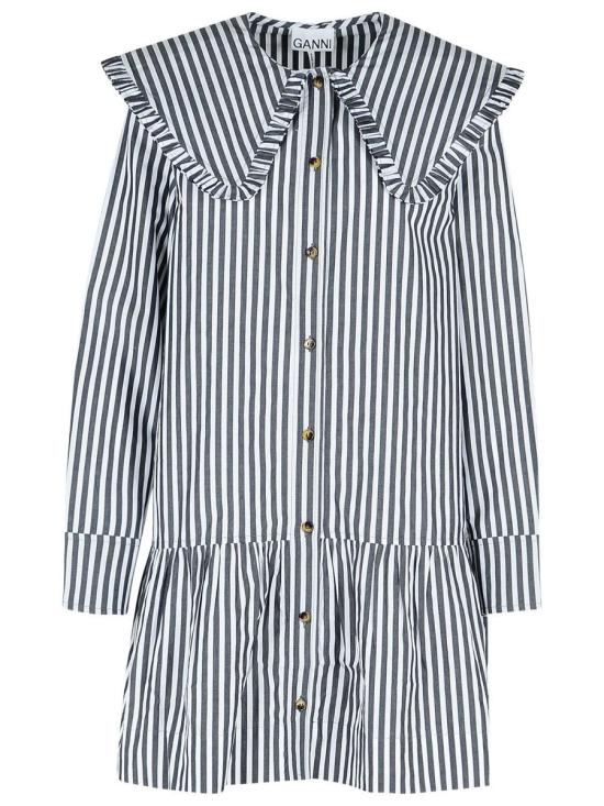 25SS 가니 미디 원피스 W0098099 Black