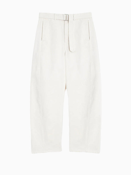 25SS 르메르 벨티드 트위스트 팬츠 PA326LD1034004 SNOWY OFF WHITE DOM