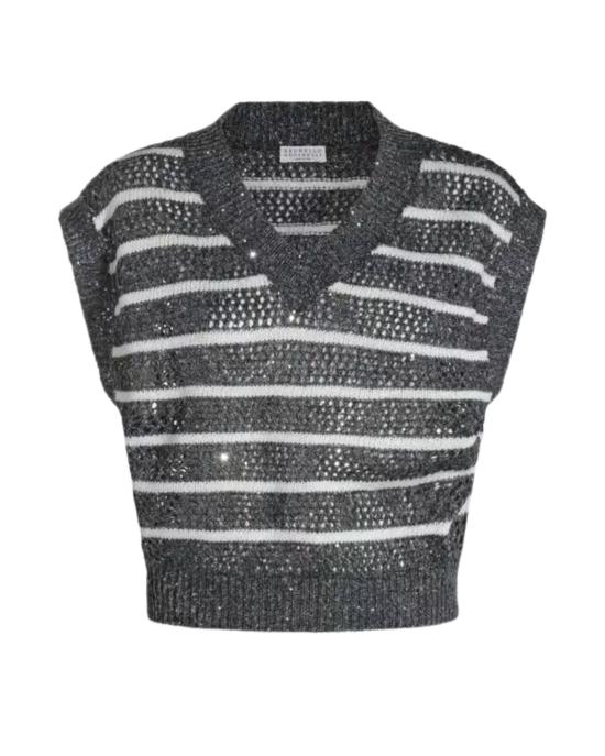 25SS 브루넬로 쿠치넬리 스웨터 MCO558902 CAS74 BLU E BIANCO