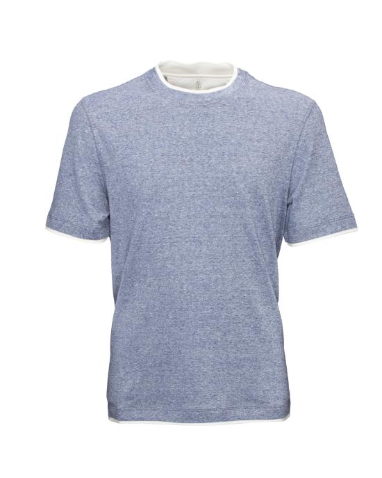 25SS 브루넬로 쿠치넬리 페이크 레이어링 티셔츠 MW8357427 CHP41