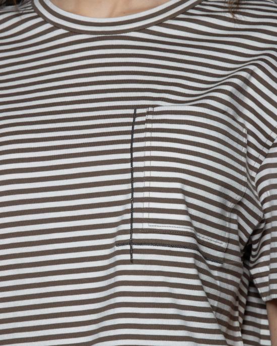 25SS 브루넬로 쿠치넬리 스웨터 ML929HA810 C004 Marrone bianco - BRUNELLO CUCINELLI