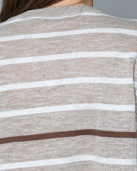 25SS 브루넬로 쿠치넬리 스웨터 M8Q230820 CVM82 Bianco marrone - BRUNELLO CUCINELLI