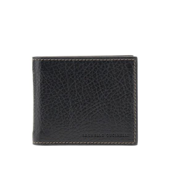  브루넬로 쿠치넬리 남성지갑 그레인 가죽 바이폴드 지갑 맨 브라운