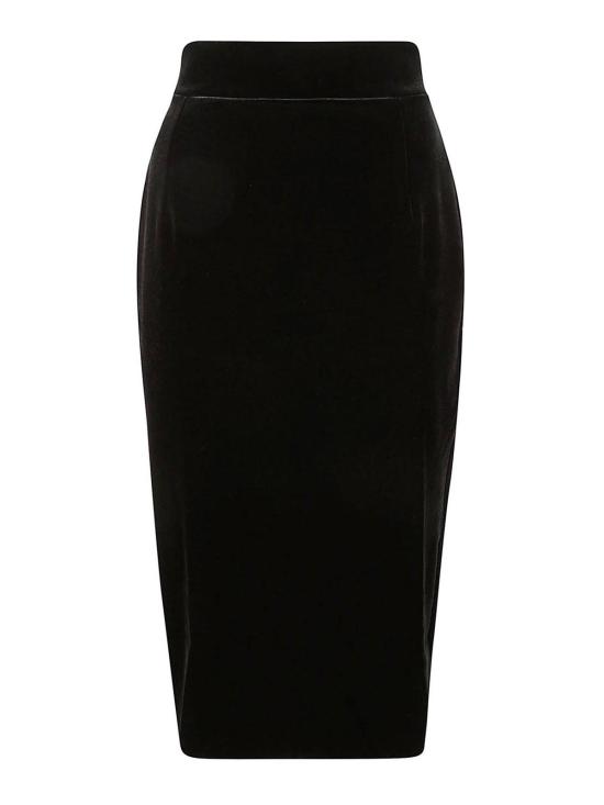  키아라보니 미디 스커트 GOLUMIVELVBS37 Black