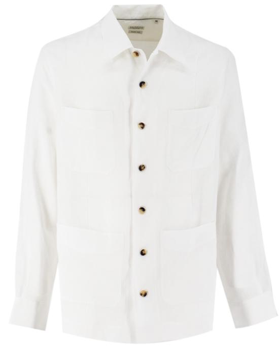 25SS 브루넬로 쿠치넬리 긴팔 셔츠 MM6840648 C001 BIANCO