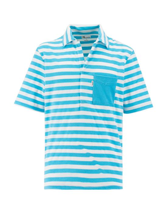  도피아 폴로 티셔츠 AADEO S4406 123 WHITE AND LIGHT BLUE