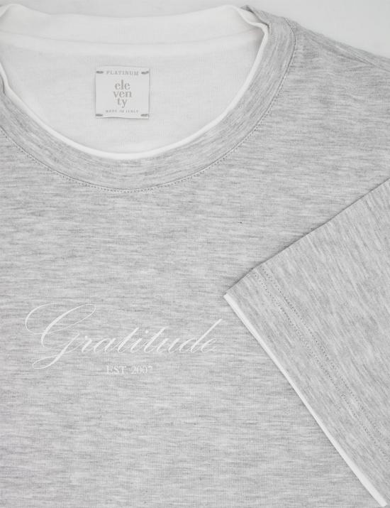 25SS 일레븐티 탑 K75TSHK16 TES0K283 13 01 LIGHT GRAY WHITE - ELEVENTY