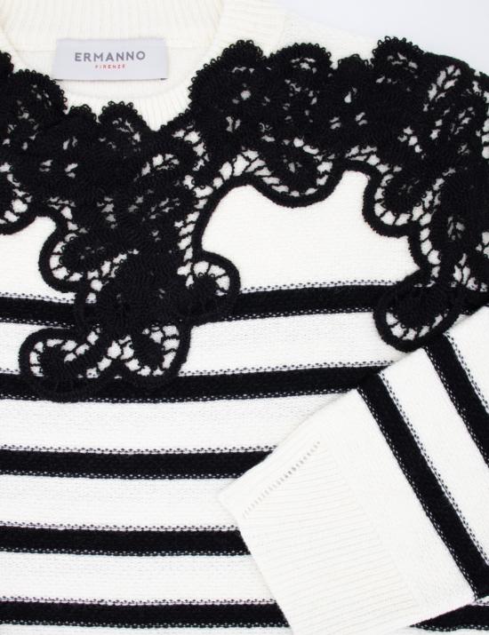 25FW 에르마노 피렌제 긴팔 티셔츠 D45EM030E85 MF071 OFF WHITE NERO - ERMANNO FIRENZE