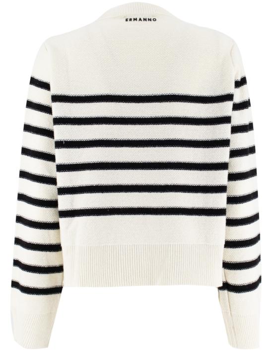 25FW 에르마노 피렌제 긴팔 티셔츠 D45EM048E85 MF071 OFF WHITE NERO - ERMANNO FIRENZE