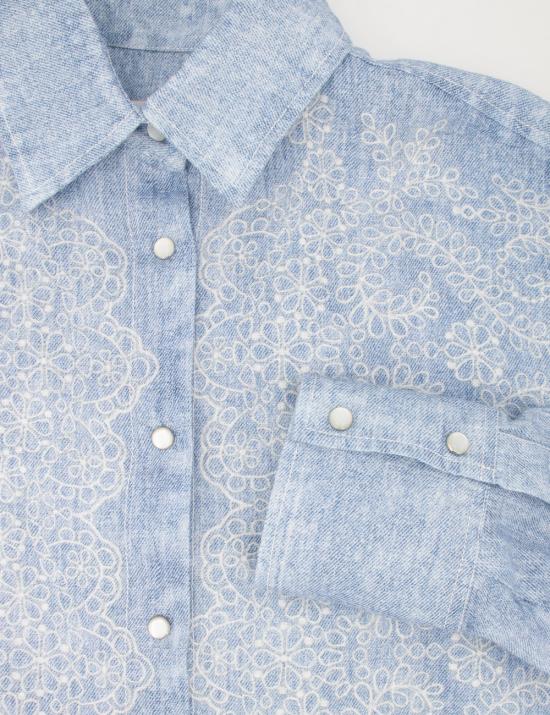 25SS 에르마노 피렌제 긴팔 티셔츠 D46EK001EC0 MF157 DENIM CHIARO - ERMANNO FIRENZE