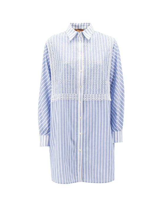  에르마노 설비노 긴팔 티셔츠 D424K316RWG A4218 STRIPE CHIA DARK SANDAL