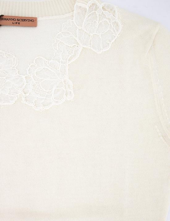 25FW 에르마노 설비노 반팔 티셔츠 D454L510APTQN 10602 SNOW WHITE OFF WHITE - ERMANNO SCERVINO