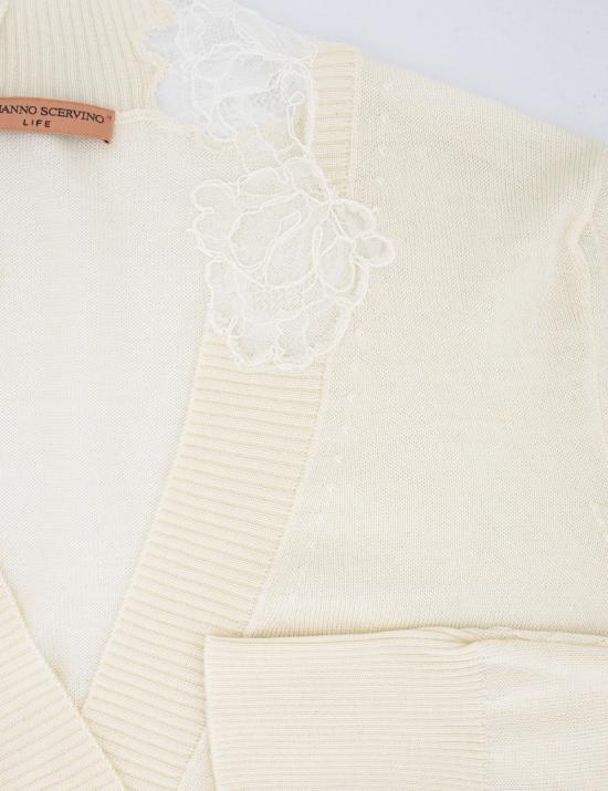 25FW 에르마노 설비노 가디건 D454N509APTQN 10602 SNOW WHITE OFF WHITE - ERMANNO SCERVINO