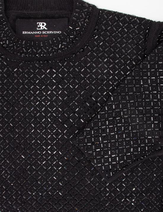 25FW 에르마노 설비노 반팔 티셔츠 D455L702CTKLI 95708 BLACK - ERMANNO SCERVINO