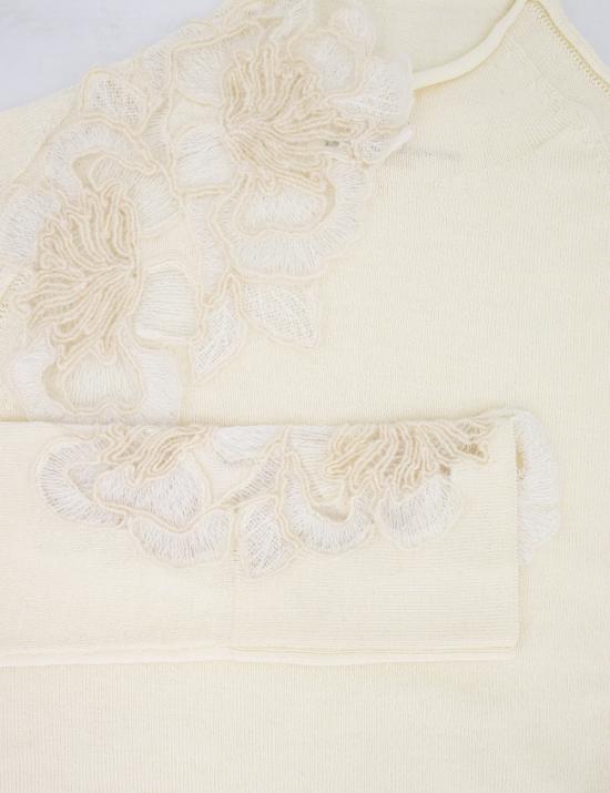 25FW 에르마노 설비노 긴팔 티셔츠 D455M338APHOL 10602 SNOW WHITE OFF WHITE - ERMANNO SCERVINO