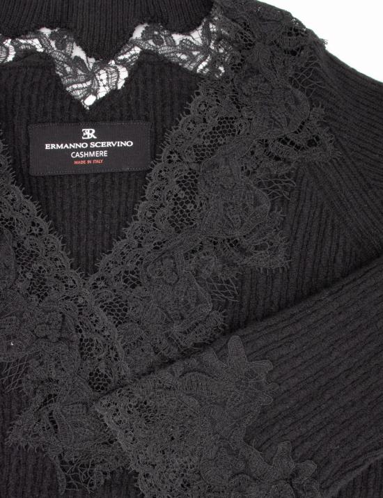 25FW 에르마노 설비노 긴팔 티셔츠 D455M750APONN 95708 BLACK - ERMANNO SCERVINO