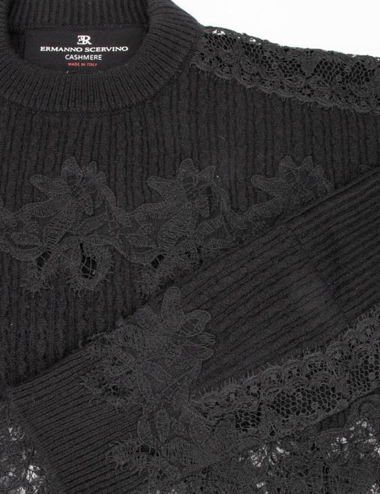 25FW 에르마노 설비노 긴팔 티셔츠 D455M751APONN 95708 BLACK - ERMANNO SCERVINO