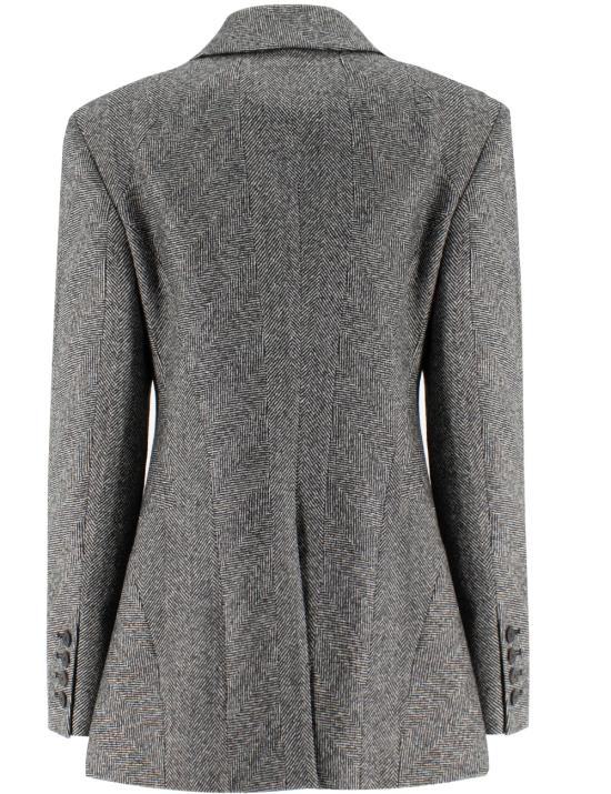 25FW 에르마노 설비노 자켓 D456I305QAV T4501 SPIGATO BIANCO NERO - ERMANNO SCERVINO