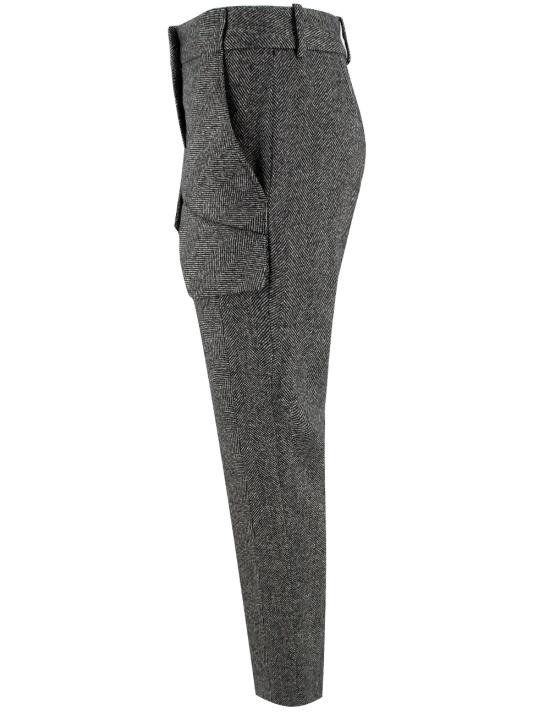 25FW 에르마노 설비노 스트레이트 팬츠 D456P304QAV T4501 SPIGATO BIANCO NERO - ERMANNO SCERVINO