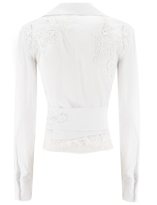 25SS 에르마노 설비노 긴팔 티셔츠 D462K304GCX 10601 BRIGHT WHITE OTTICO - ERMANNO SCERVINO