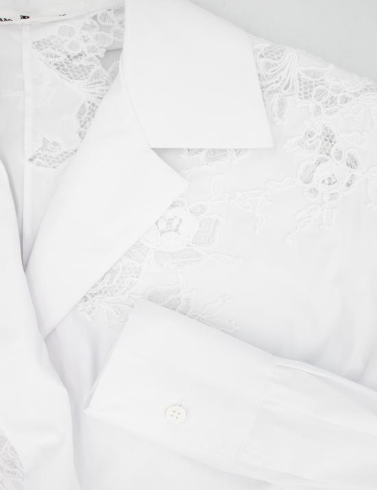 25SS 에르마노 설비노 긴팔 티셔츠 D462K304GCX 10601 BRIGHT WHITE OTTICO - ERMANNO SCERVINO