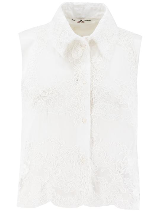 25SS 에르마노 설비노 민소매 티셔츠 D462K321JBN 10601 BRIGHT WHITE OTTICO