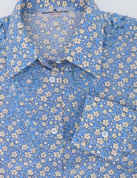 25SS 에르마노 설비노 긴팔 티셔츠 D462K356OYQ S4624 ST MICROFIORE BEIGE CELEST - ERMANNO SCERVINO