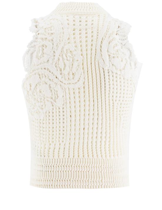 25SS 에르마노 설비노 민소매 티셔츠 D465L340APVAW 14800 BLANC DE BLANC OFF WHITE - ERMANNO SCERVINO