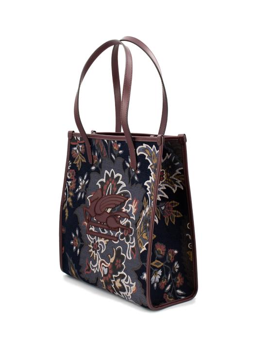 25FW 에트로 토트백 WP1D0022 AQ039 S9883 MULTICOLOR ON BLUE BASE - ETRO