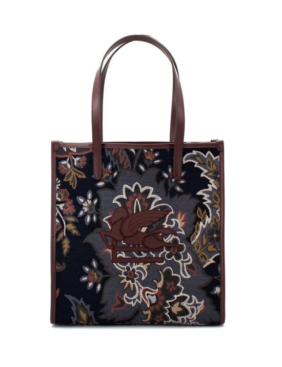 25FW 에트로 토트백 WP1D0022 AQ039 S9883 MULTICOLOR ON BLUE BASE