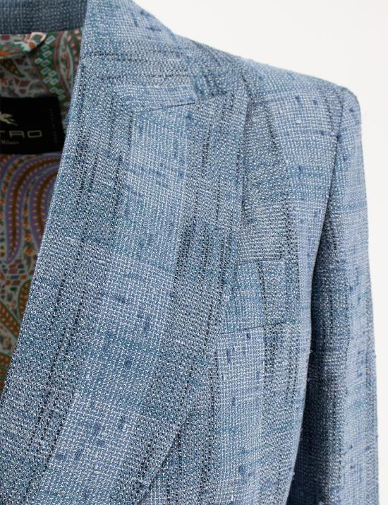 25SS 에트로 코트 WRCA0010 99TTE36 S9883 MULTICOLOUR ON BLUE BASE - ETRO