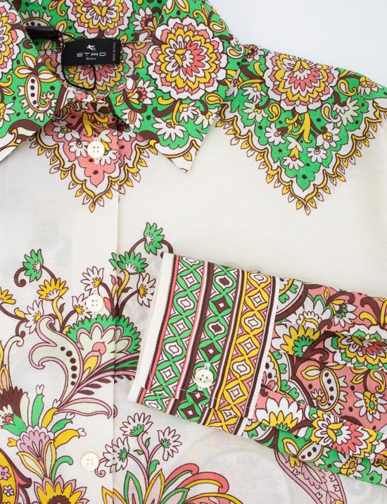 25SS 에트로 긴팔 티셔츠 WRIA0013 AK779 X0802 PRINT ON WHITE BASE - ETRO