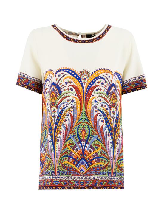  에트로 반팔 티셔츠 WRJA0025 AK025 X0800 PRINT ON WHITE BASE