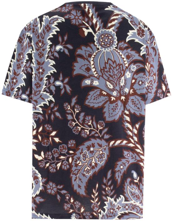 25FW 에트로 반팔 티셔츠 WRMA0005 AK444 X0884 PRINT ON BLUE BASE - ETRO