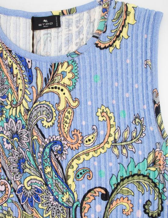 25SS 에트로 탑 WRKE0222 AK542 X0885 PRINT ON BLUE BASE - ETRO