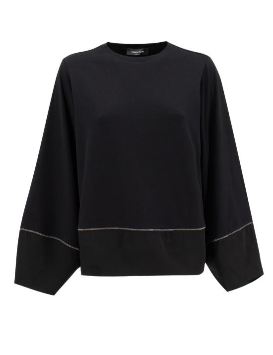 24FW 파비아나 필리피 긴팔 티셔츠 JED213F112H653 VR4 NERO