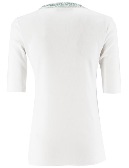 25SS 파비아나 필리피 반팔 티셔츠 JED275F151L454 VR2 BIANCO OTTICO VERDE AQUA - FABIANA FILIPPI